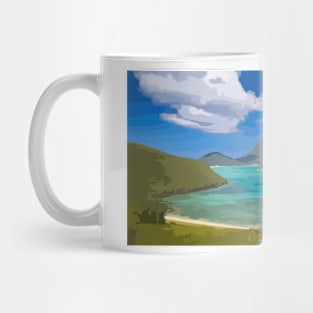 Beach Mountains Paradise Painting Mug